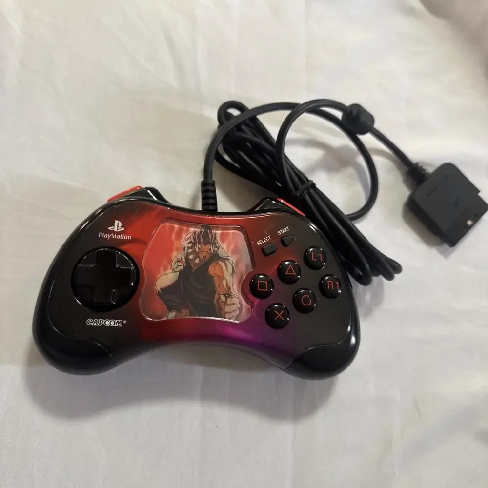 STREET FIGHTER 15th ANNIVERSARY WIRED CONTROLLER PLAYSTATION 2 PS2 AKUMA TESTED